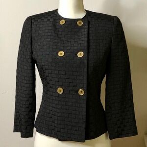 Isabella DeMarco Double Breasted Fitted Jacket Gold Tone Buttons